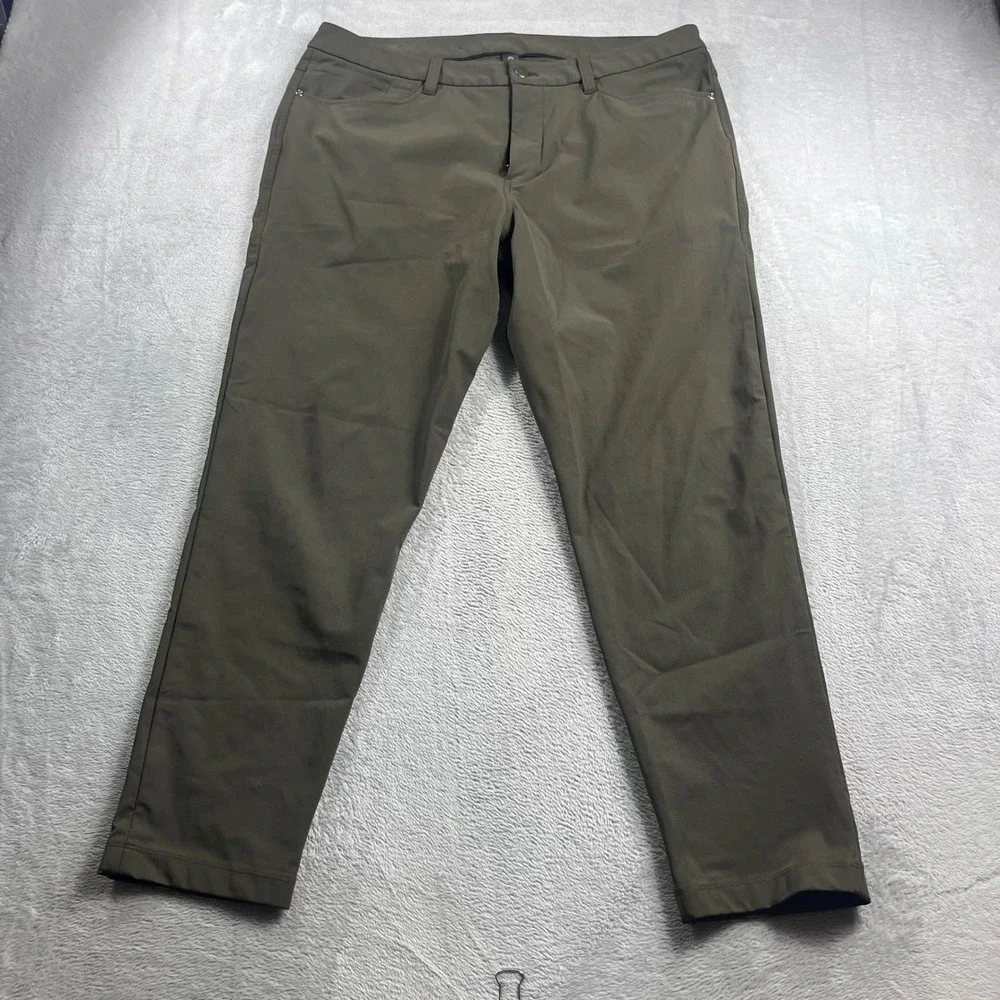 Lululemon ABC Pant Slim 36‎ Olive Green Warpstreme 5 Pocket Commuter Trousers